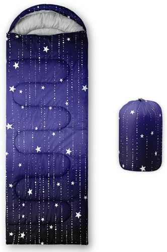 QOOMO Camping Sleeping Bags,3 Season Warm & Cool Weather,Lightweight,Waterproof Sleeping Bags for Adults & Kids,Traveling,and Outdoors,Camping Gear Equipment