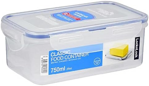 LOCK & LOCK Easy Essentials Food Storage lids/Airtight containers, BPA Free, Butter-25 oz, Clear