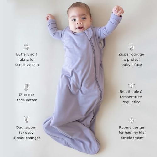 KYTE BABY Sleep Bag 0.5 TOG, Rayon Made From Bamboo Wearable Blanket, Dual Zipper For Infants And Toddlers Nursery Essentials