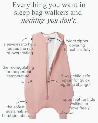 PurComfy Bamboo Viscose Toddler Sleep Sack with Feet, 12-18-24-2t-4t-5t