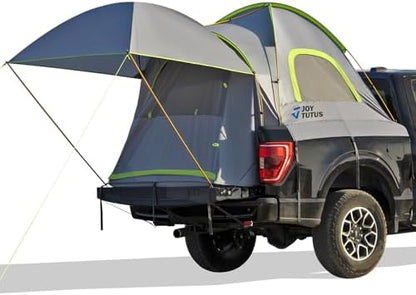 JOYTUTUS Pickup Truck Tent 5.0ft Bed Tent with Removable Awning, Waterproof PU2000mm Double Layer for 2 Person, Portable Truck Bed Tent - Green, Aluminum Pole