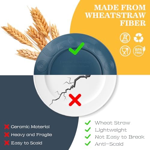 40 PCS Wheat Straw Dinnerware Sets for 8 | Dishes Set for 8 - Multi