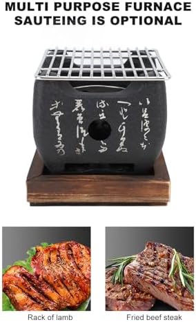 Portable Charcoal Grill, Japanese BBQ Stove with Even Heat
