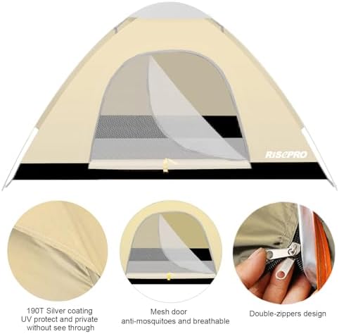 Portable Camping Tent, 2 Person Lightweight, Waterproof Windproof, UV Protection for Outdoor US