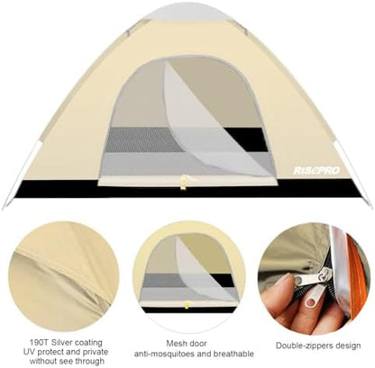 Portable Camping Tent, 2 Person Lightweight, Waterproof Windproof, UV Protection for Outdoor US