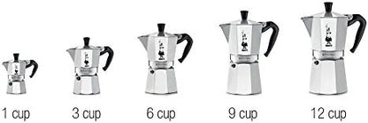 Bialetti - Moka Express: Iconic Stovetop Espresso Maker, Makes Real Italian Coffee, Moka Pot 3 Cups (4.3 Oz - 130 Ml), Aluminium, Silver