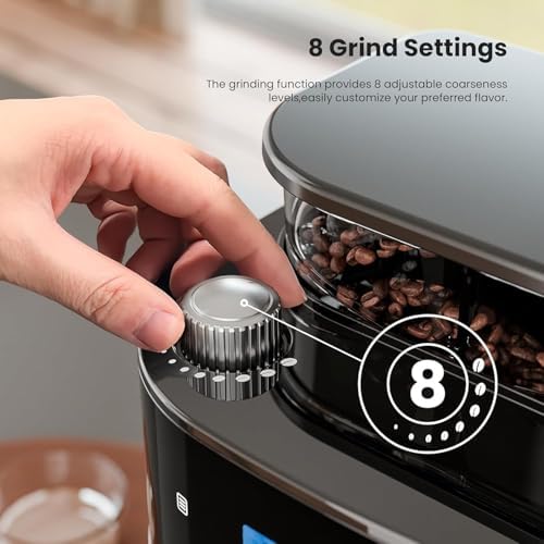 Electactic 10 Cup Coffee Maker with Grinder, Grind and Brew Coffee Machine