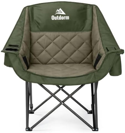 Oversized Camping Chairs for Adults, Folding Chair Support 450 Lb, Green