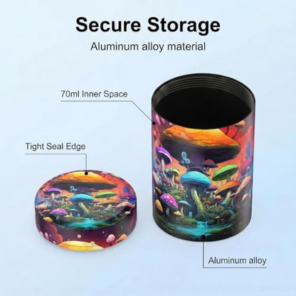 Aluminum Storage Jar Portable Airtight Smell Proof Container Bottle Multipurpose Storage Container for Spices, Coffee & Teas 70ml (Yellow)