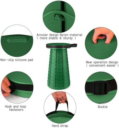 Portable & Lightweight Foldable Camping Chair for Adults, Heavy Duty Folding Stool with Adjustable Shoulder Strap, Perfect for Picnic, Beach, Backyard, and Sporting Events, Max Weight 400lbs