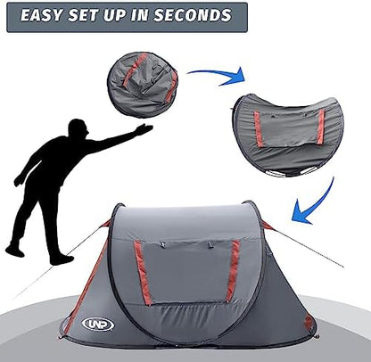 Pop-up Tent,2 Person Camping Tent,Instant Portable Beach Tent,Easy Pop Up Shade Tents 2 Doors for Camping Hiking & Traveling with Carrying Bag