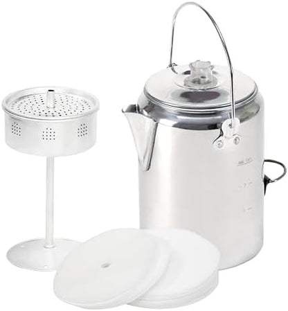 Stansport Aluminum Percolator Coffee Pot with Wire Handle