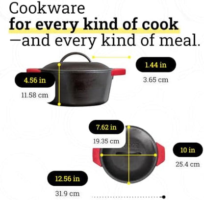 Lodge Cast Iron Dutch Oven with Loop Handle, Oven-Safe, 5 Quart