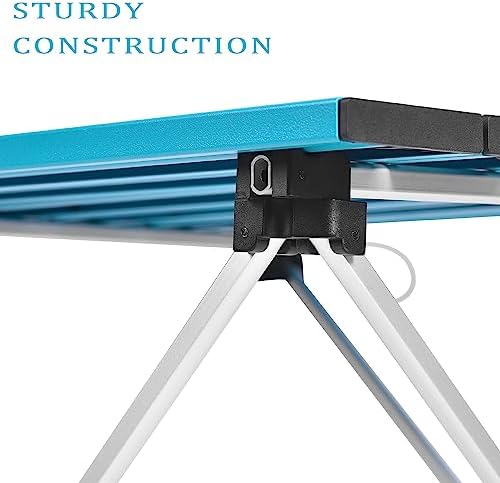Grope Portable Camping Table,Aluminum Folding Beach Table (Deep Blue-S)