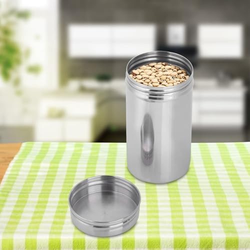 304 Stainless Steel Sealed Storage Jar, Portable Tea Coffee Beans Container for Travel, Outdoor, Camping (Large)