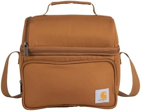 Carhartt Camping Cooler, Worksite Lunch Box, Soft Shell Lunch Bag for Construction Sites, Work and Everyday Use, Brown