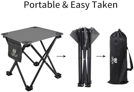 Opliy Camping Stool 2 Pack,13.5 Inch Portable Folding Stool for Outdoor Gardening and Beach Hiking Fishing,Foot Stool with Carry Bag (Gray)