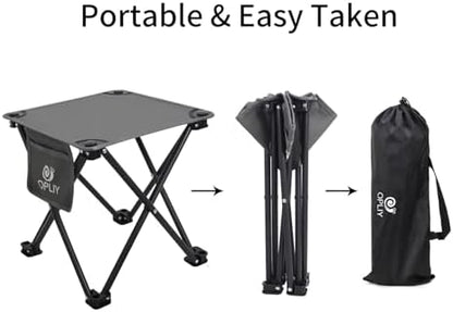 Opliy Camping Stool 2 Pack,13.5 Inch Portable Folding Stool for Outdoor Gardening and Beach Hiking Fishing,Foot Stool with Carry Bag (Gray)