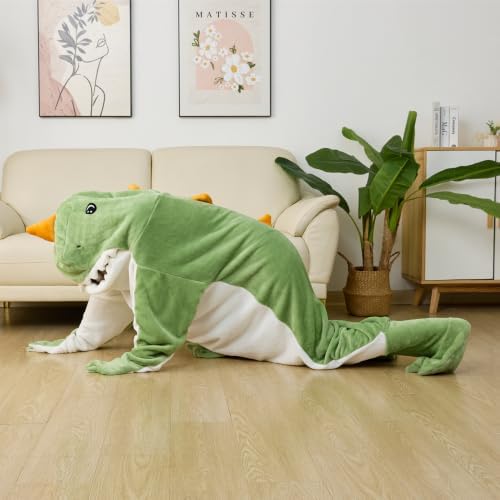 Wearable Dinosaur Blanket for Adults Hoodie Animal Sleeping Bags Soft Cozy Dinosaur Gifts(XXL fit for Height 5'9"-6'1")