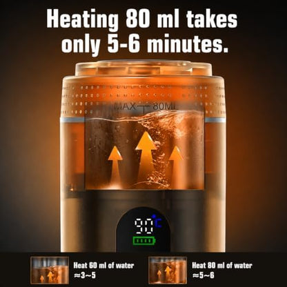Portable Espresso Machine, Self-Heating Travel Coffee Maker with USB-C, 20 Bar Portable Coffee Maker for Ground Coffee & NS Capsules, for Camping, RV, Hiking, Office