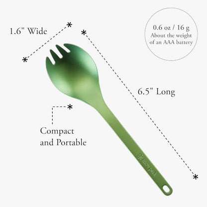 Snow Peak Titanium Spork for Outdoor Use, Portable and Durable, Green