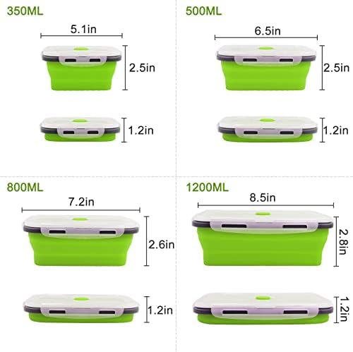 Guyuyii 4 Pack Collapsible Food Storage Containers with Lids