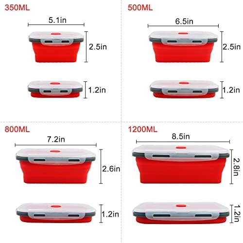 Guyuyii 4 Pack Collapsible Food Storage Containers with Lids