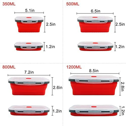 Guyuyii 4 Pack Collapsible Food Storage Containers with Lids