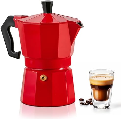 Mixpresso 3 Cup Moka Pot Stovetop Espresso Maker, Italian Cuban Coffee Pot