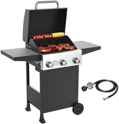 Veralune 3 Burner Propane Gas Grill, 36,000 BTUs Stainless Steel Grill