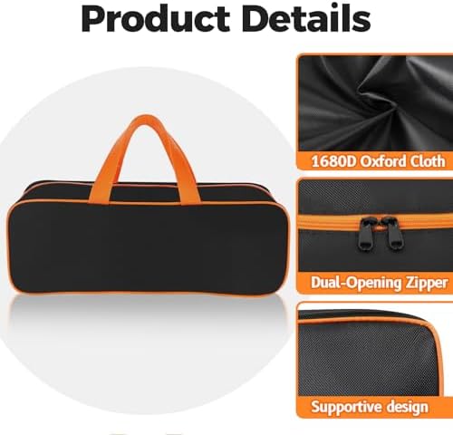 Grill Utensil Storage Bag for Outdoor Grilling, 24 x 8 x 8 in, Black