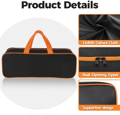Grill Utensil Storage Bag for Outdoor Grilling, 20 x 6 x 5 in, Black