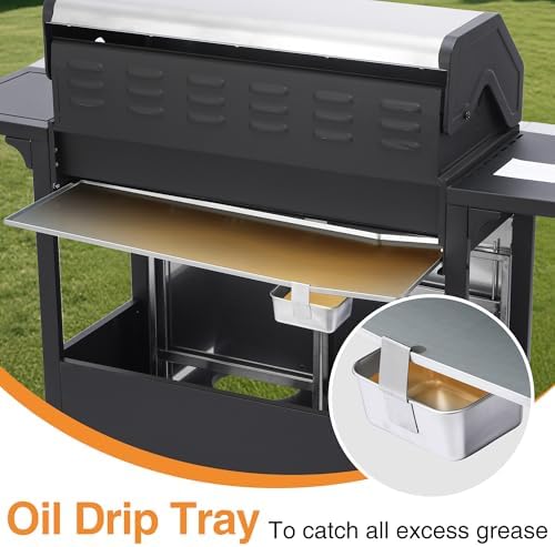 6 Burner Propane Gas Grill with Side Burner, Cast Iron Grates & Griddle Combo, Large Cabinet BBQ with Warming Rack for Backyard Patio, 620 SQ. IN. Cooking Area