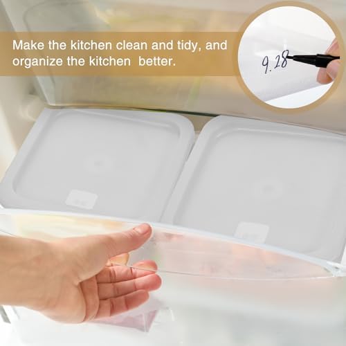 FoldTier 2 Pcs Square Food Storage Containers, White, 6 Qt