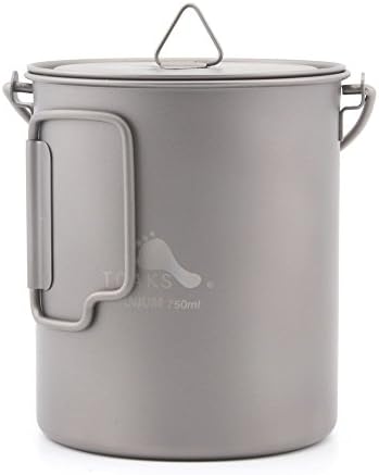 TOAKS Titanium 750ml Pot with Bail Handle for Ultralight Camping, Backpacking Cookware and Mug