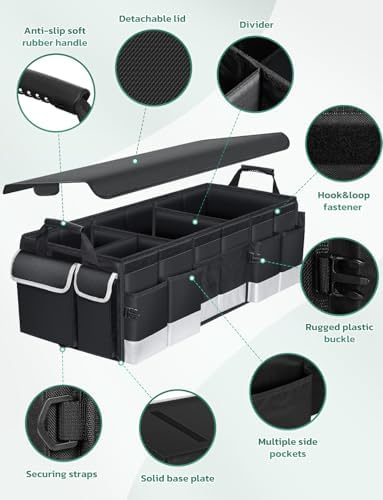 Oasser Trunk Organizer 95L with 20L Removable Cooler Bag for SUV