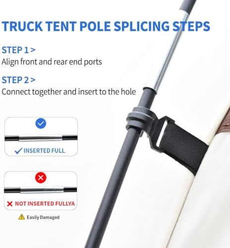 Tecoom Truck Bed Tent, Double Layer Waterproof PU3000mm for 5.5-6.7ft, Portable 1-3 Person Compact Full Size Pickup with Rain Fly for Outdoor, Camping, Road Trip, Beach