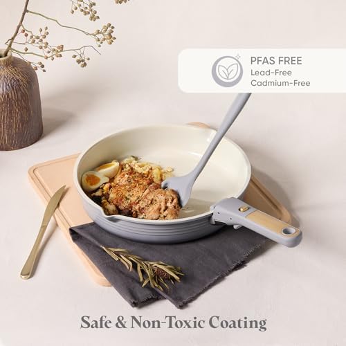 CAROTE 20pcs Titanium Cookware Set, Pots and Pans Set Detachable Handle
