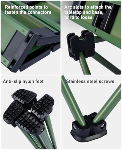 iClimb Ultralight Compact Camping Folding Table (Green - S)