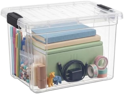 Superio Deep Storage Organizer Bin with Lid X-Deep Small Clear Storage Box with Latch for Home, Kitchen, Garage- Store, Food, Supplies, and Hair Accessories (4.75 Quart)