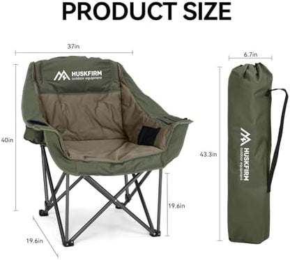 Oversized Camping Chair,Padded Camping Chairs Support 450LBS, Green