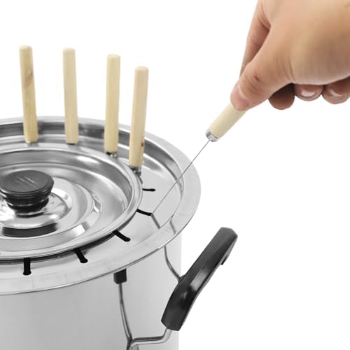 Outdoor Stainless Charcoal Grill Barrel with 16 Skewers