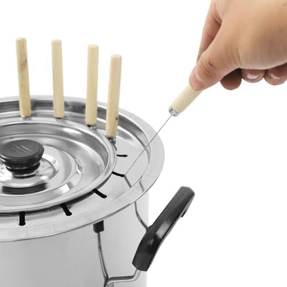 Outdoor Stainless Charcoal Grill Barrel with 16 Skewers