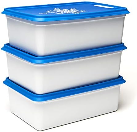 Amuse- Stackable and Unbreakable Alaska Commercial Grade Food Container set with Lid- Made in Europe (Set of 3-67 oz. each)