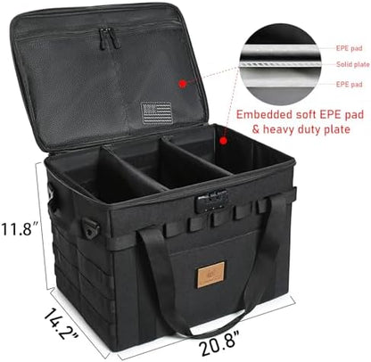 Tactical Camping Storage Bag Utility Tote Bag Camp Kitchen & Trunk Organizer with Combination Lock and Shoulder Strap
