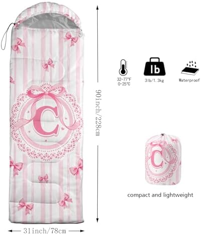 QOOMO Camping Sleeping Bags,3 Season Warm & Cool Weather,Lightweight,Waterproof Sleeping Bags for Adults & Kids,Traveling,and Outdoors,Camping Gear Equipment