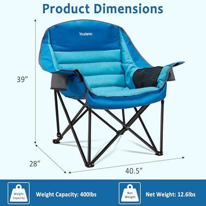 Youtanic Oversized Camping Chair, Portable Folding Camping Chairs