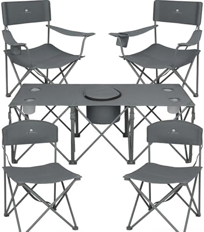 Camping Chair Set of 3, Outdoor Folding Camping Chairs for Heavy People with Cup Holder & Carry Bag,Collapsible Chair Include One Sofa Chair and Two Single Chair,Support up to 500lbs
