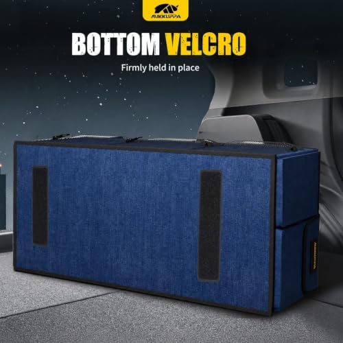 MIKKUPPA Trunk Organizer with Lid - 95L Collapsible Car Organizer, Blue
