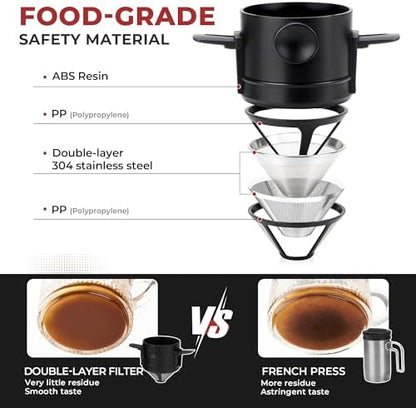 ALOCS 2.3L Portable Kettle with Pour Over Kit & Mug, Camping Coffee Pot Set
